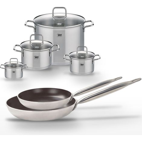 Lot Poêles 24/28 cm et Faitouts 12/16/20/26 cm Elo Bistro Line (1/4)
