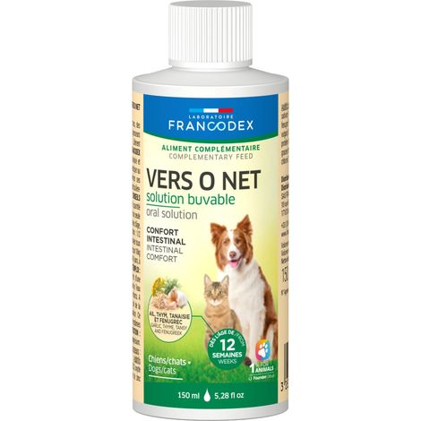Antiparasitaire Vers O Net Solution Buvable 150 ml Pour Chiens et Chats - Francodex (1/2)
