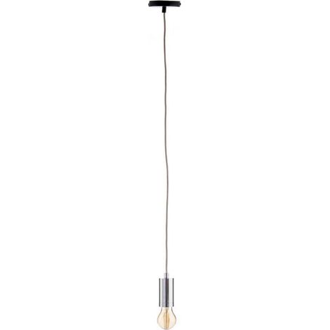 Well Home Lámpara colgante de metal color Plata diseño minimalista Ø10x94,5cm