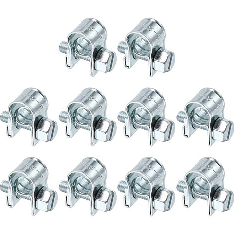 10pcs Collier De Serrage Pour Injection De Carburant 6-8mm Ajustable En Acier Zingué Mini Collier De Serrage Pour Tuyau De Gaz Pour Automobile Agriculture Plomberie Diesel Essence (1/5)