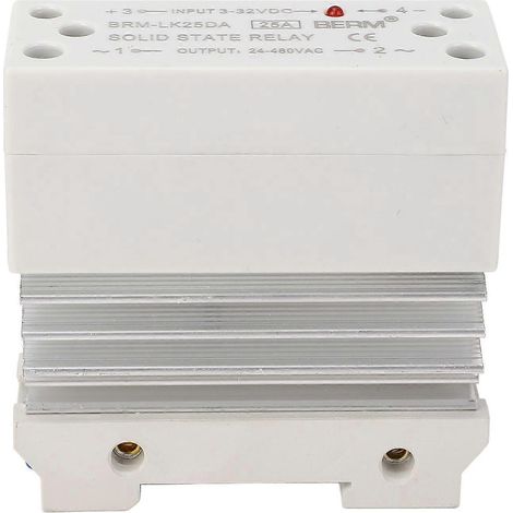 DC/AC 25A Einphasen-SSR-Modul, hochempfindliches, rauscharmes Halbleiterrelais mit Kühlkörpereingang