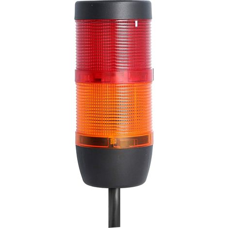 STEX24 Signalsäule gelb-rot, 70mm, 24V AC/DC, LED-Blinklicht Kabel 0,6 Meter, SS70-OB2/24 140 Anschlusstechnik: Anschlusskabel - 1 Stück (1/2)