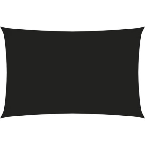 Voile toile d'ombrage parasol tissu oxford rectangulaire 3 x 6 m noir