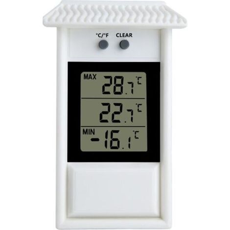 Thermomètre de jardin Thermomètre intérieur et extérieur Thermomètre de réfrigérateur， Thermomètre numérique pour serre，Thermomètre numérique avec min-max (1/5)