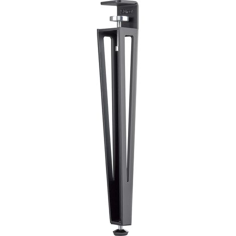 SOTECH Tischbein ColorLine in F-Form konisch zulaufend von 70 auf 40 mm mit Klemmschraube (ohne Bohren) für Beistelltisch, Couchtisch, Bank - schwarz matt - Höhe 464 mm - 1 Stück