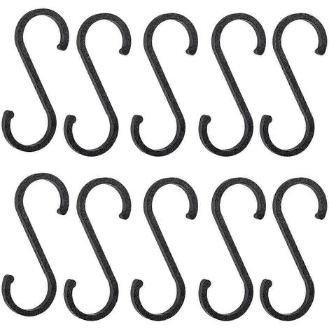 Lot de 10 crochets en aluminium spatial en forme de S, pour barres de suspension de cuisine, portants à vêtements et anneaux, permettant de suspendre vêtements, sacs à main, casseroles, poêles, servie (1/5)