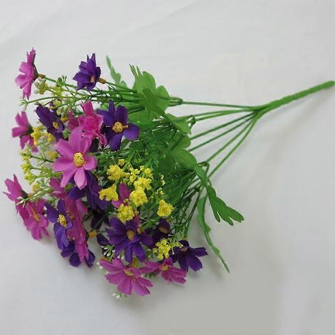 Guirlande de fleurs artificielles en plastique, idéale pour la décoration intérieure, le jardin ou un mariage.violet (1/5)