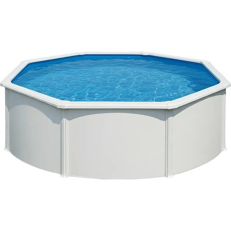 Piscine hors-sol Gre Wet circulaire tôle blanche avec filtre 300x120