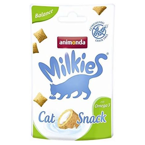 Animonda Cat Milkies Knusprige, getreidefreie Leckerlis für Katzen – Balance 30 g