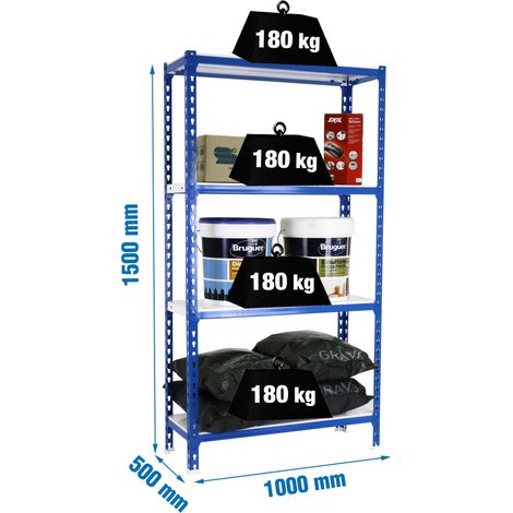 Simonrack Scaffale 180 kg Blu e Bianco 4 Livelli Regolabili