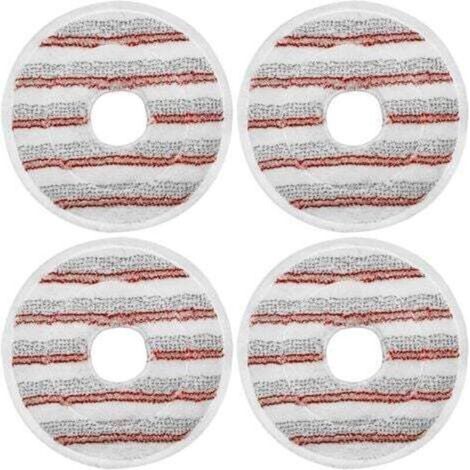 4 tampons de nettoyage rouges compatibles avec les recharges Vileda Spin et Clean Mop, tampons de nettoyage en microfibre lavables et réutilisables (1/5)