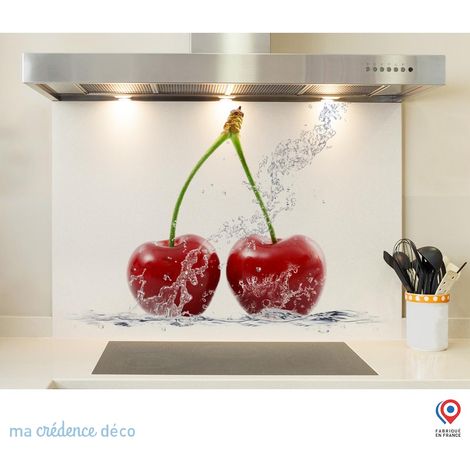 Fond de hotte : Splash cerises - Verre trempé - 90 cm - 60 cm (1/5)