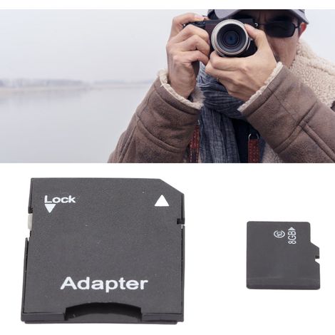Carte TF 8G Haute Vitesse, Imperméable, Compatible avec MP3 et GPS, Inclut Adaptateur SD (1/5)