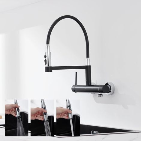 Robinet de cuisine mural avec raccord 3/4 (1/5)