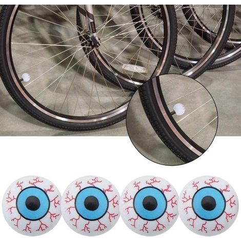 Lot de 4 Embouts de Valve Pneu Oeil Halloween, Cache Tige Valve Universel pour Auto, Vélo, Moto, Étui Personnalisé (1/5)