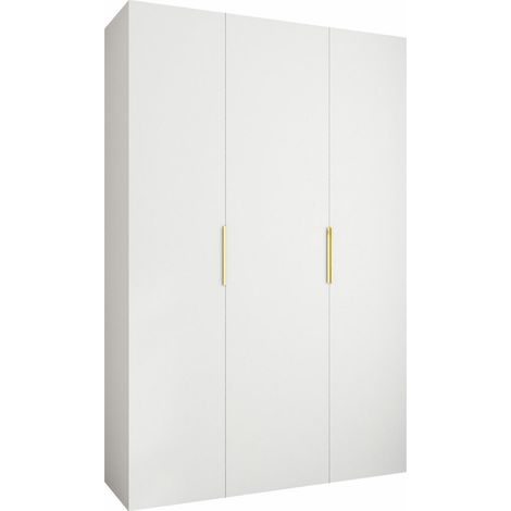 Armario Hartford 573, Blanco, 246x160x42cm, Puertas de armario: Con bisagras, Número de estantes: 11 (1/5)