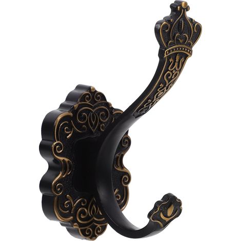 Crochet Mural Vintage en Alliage de Zinc Noir Antique Crochet à Chapeaux Robuste et Multifonctionnel Patère Murale Décorative pour Entrée Salle de Bain et Chambre Base Ronde