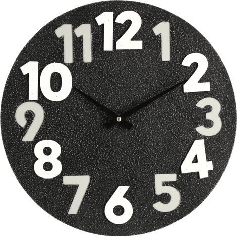Orologio da parete in mdf a batteria "Timing" Ø 40x4,5 h cm -Nero (1/4)
