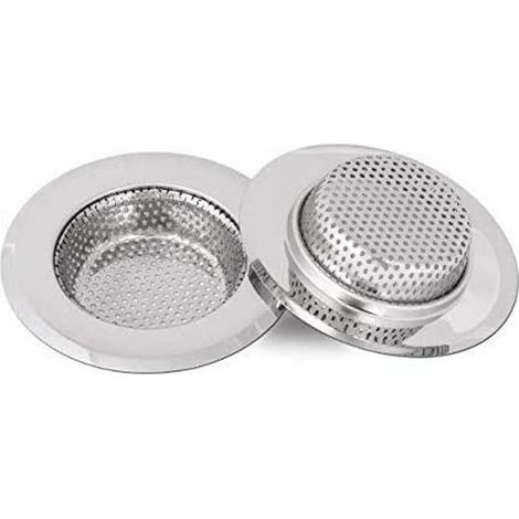 Filtre évier Cuisine, Filtre à évier en acier inoxydable, Grille pour evier cuisine, 18 mm de profondeur, 2 pièces 2,75 Pouces/7cm (Petit) (1/3)
