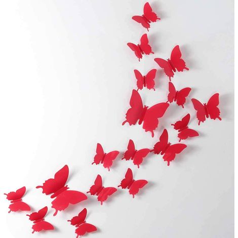 24 autocollants muraux papillons 3D amovibles (1/5)
