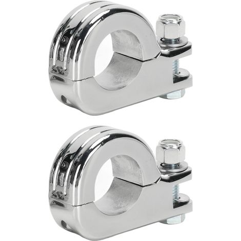 Kit de fixation de repose-pieds en alliage d'aluminium avec collier de serrage en P pour moto (argenté). (1/5)