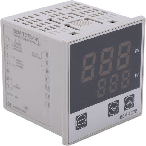 Thermostat numérique PID avec alarme, contrôleur de température pour moteurs et appareils, 100-240VAC (BEMTC7B14V) (1/5)