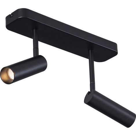 Rounded Ceiling Spotlight Black GU10 35mm 2-Lights Rotatable and Tiltable - Kate