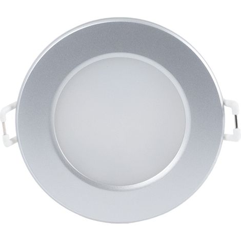 Kit Downlight LED Exterior 5W - IP65 - 4000K + Aro - Blanco Neutro - Plata