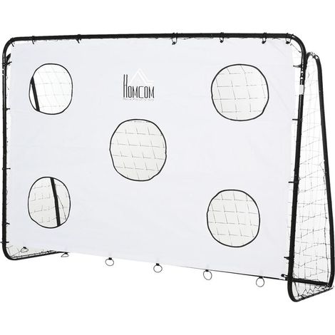 PORTA DA CALCIO PER BAMBINI E ADULTI RETE IN PE IN METALLO OXFORD BIANCO NERO (1/5)