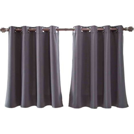 Rideaux Occultants Courts pour Chambre - Longueur Ajustable à Poche pour Tringle - Isolants Thermiques - pour Cuisine/Sous-sol/Salle de Bain - 29x36 Pouces (74x91cm) (1/5)