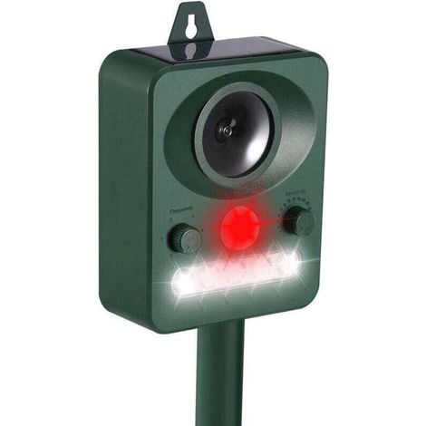 Répulsif Chat Ultrason, Répulsif Étanche Charge de Solaire ou de USB, Fréquence Réglable Répulsif Animaux et LED Lampe Les Chats, Les Chiens et Les Renard pour Jardins et Champs (1/4)