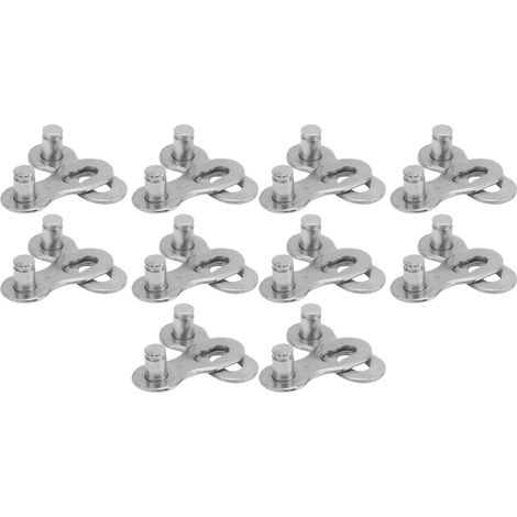 Set mit 10 fehlenden Kettengliedern für 10-fach Stahlfahrradketten, silbernes Fahrradzubehör (1/5)