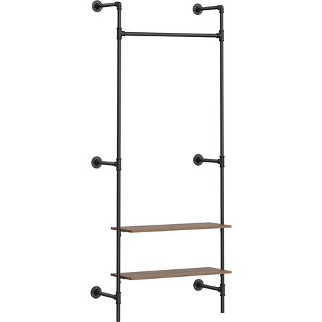 SoBuy Patère murale 2 étagères Noir 92x48x220cm Moderne KLS20-SCH (1/5)