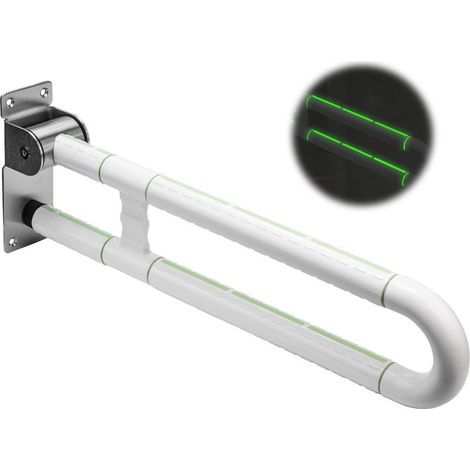 [French Days] Klappbarer Haltegriff für die Toilette mit rutschfestem Griff, Sicherheitsstange, Tragkraft bis 250 kg, Badezimmerstütze aus Edelstahl für Menschen mit Behinderungen, Senioren und Schwan (1/5)