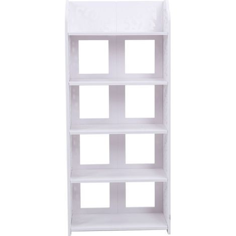Etagère à Chaussures Blanc à 5 Niveaux Meuble de Rangement de Salle de Bain, Bibliothèque Ajourée, Organisateur de Rangement sur Pied, Etagère de Rangement pour Couloir, Salle de Bains, Salon (1/5)