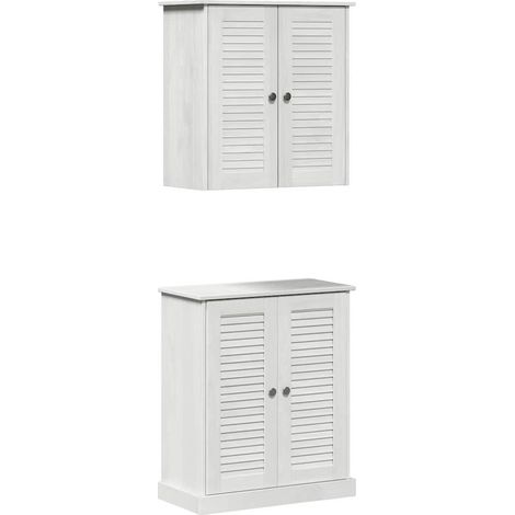 Maison Exclusive - Set di mobili per il bagno 2 pcs Bianco e Bianco Antico