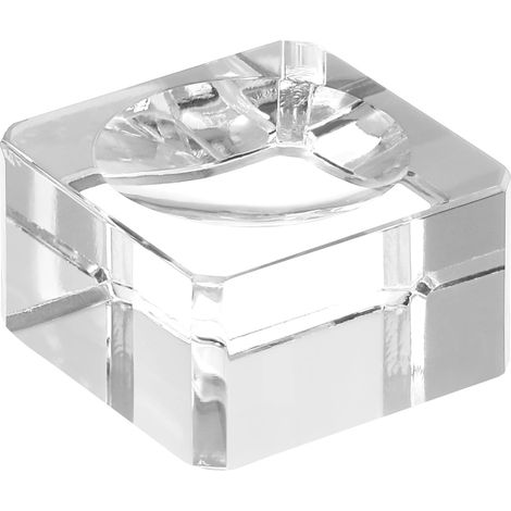 Supporto per sfera di cristallo a 2 livelli, supporto in vetro trasparente con superficie concava curva, base per sfera di cristallo da 3 cm, ideale per la decorazione di casa, ufficio o scrivania.