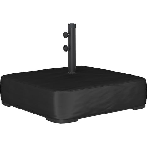 Base Parasol Quarton Stable Anti-Vent 80 kg Sable Métal Noir Élégant (1/5)