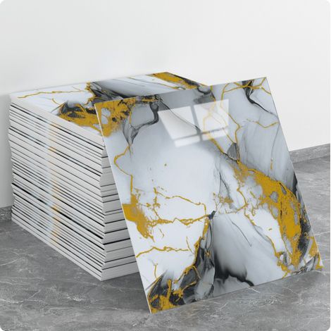 (10 Stück, 30×30 cm, Q038) Selbstklebende Wandaufkleber für Fliesen, Marmorstruktur, Wanddekoration, PET-Material, geeignet für Küchen, Badezimmer, Kamine und Waschküchen.