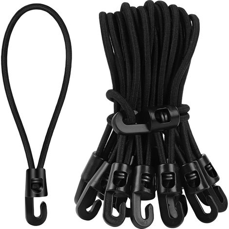 20 Pcs tendeurs elastique avec crochets, tendeur, sandow elastique, tendeurs en caoutchouc avec crochets, 10 cm, Multifonctionnel, Pour bâches, tentes, filet de camping (1/5)