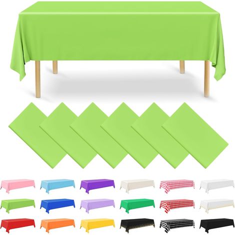 Set mit 6 salbeigrünen, rechteckigen Einweg-Tischdecken aus Kunststoff, 137 x 274 cm, für Party, Verlobung, Hochzeit, Taufe, Geburtstag