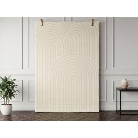 BOBOCHIC - Tapis poils courts JADA motifs abstraits  160x230 Beige (1/5)