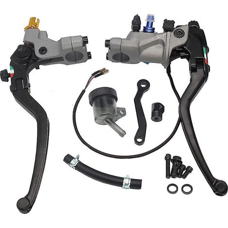 Maître-cylindre hydraulique universel en aluminium forgé 7/8 pouces pour moto, levier de frein et d'embrayage, style café racer (1/5)