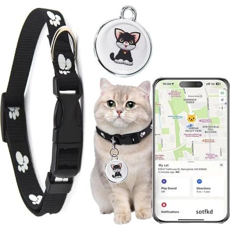 Traceur GPS pour chiens et chats, étanche, sans abonnement, compatible Android et iOS. (1/5)