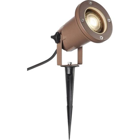 SLV – Spot sur piquet rouille NAUTILUS 15 PIQUET XL GU10 11W IP65 – Éclairage extérieur résistant aux intempéries – Pour jardins et espaces commerciaux