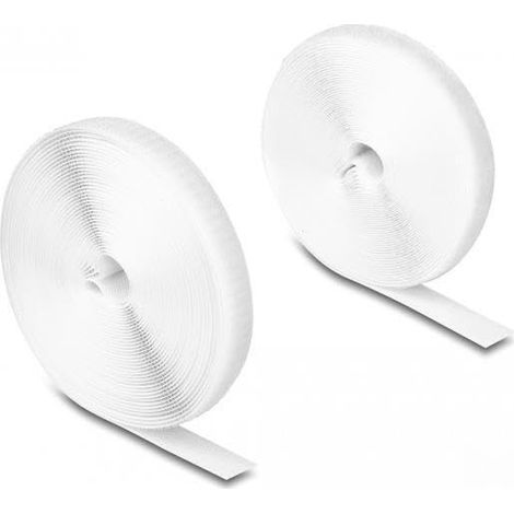 DELOCK RUBAN À CROCHET ET BOUCLE HAUTE RÉSISTANCE LA 10 M X 20 MM BLANC MARQUE 20920