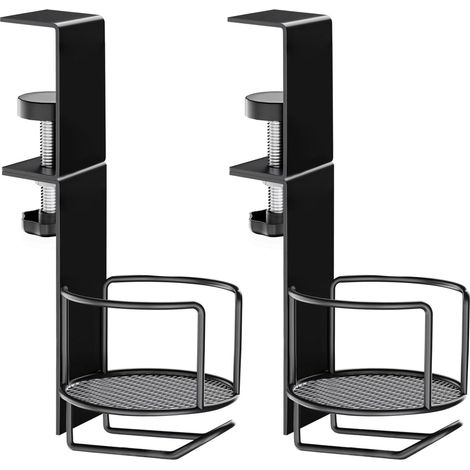 Lot de 2 Support Tasse à Café Soucoupe Clip Pivotant Porte Gobelet Métal Boisson Porte Gobelet Bureau 2 en 1 avec Support Porte Gobelet Bureau Rotatif 360° pour la Maison ou Le Bureaus (1/5)