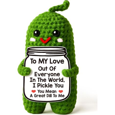 Cadeau de Saint-Valentin pour lui/elle (petit ami/petite amie) : kimchi au crochet fait main. (1/5)
