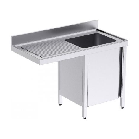 Plonge Inox avec Porte à Droite et Espace pour Lave-Vaisselle Profondeur 550 - Distform