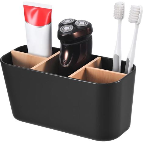 Organisateur de salle de bain - Porte-brosses à dents - 5 compartiments - À poser sur le comptoir (1/5)